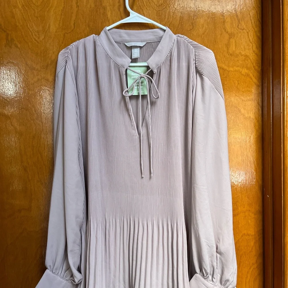 H&M Taupe Pleated Blouse - Picture 1 of 5